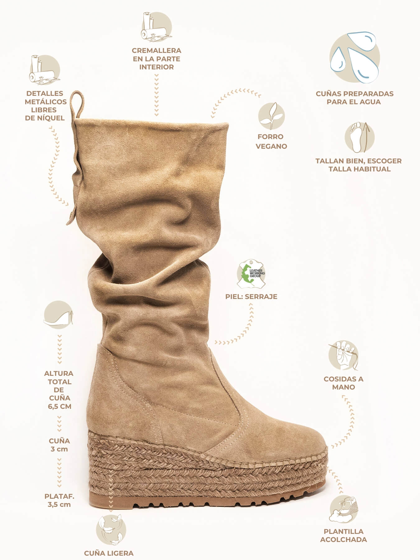 Plataforma Olive Olive Zipper Taupe