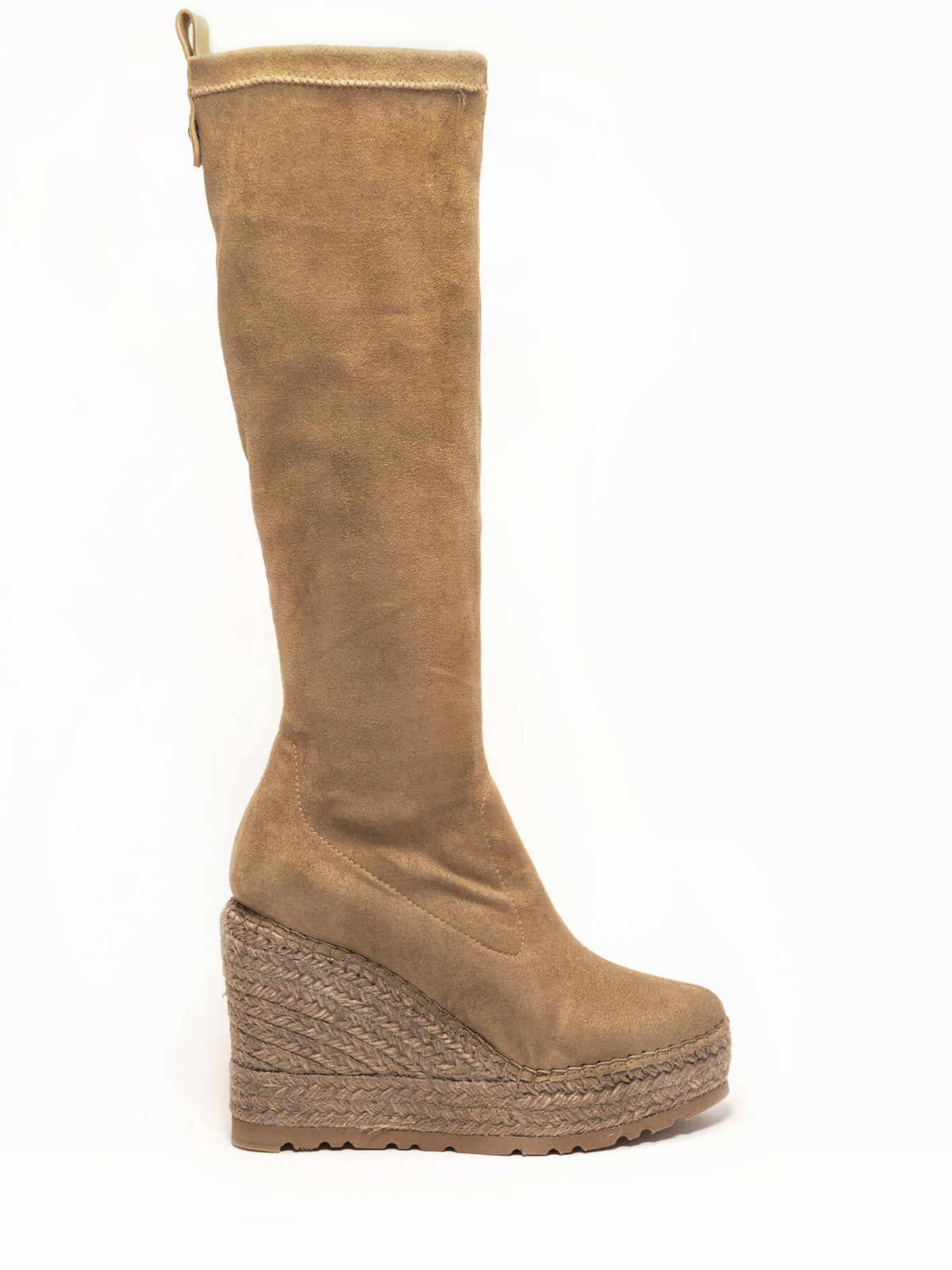 Abeto Cuña 10,5 cm Ante Elástico Taupe