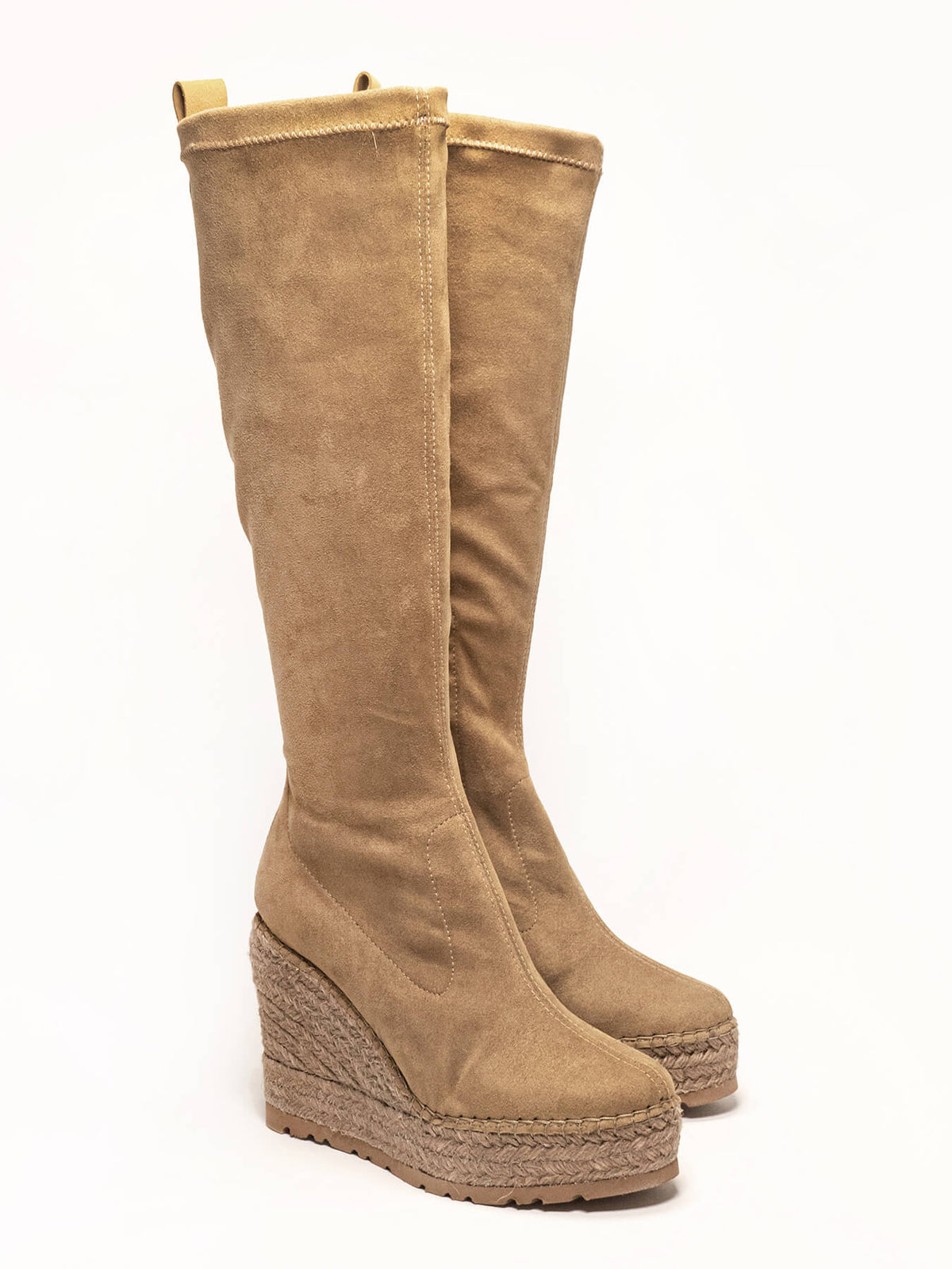 Abeto Cuña 10,5 cm Ante Elástico Taupe
