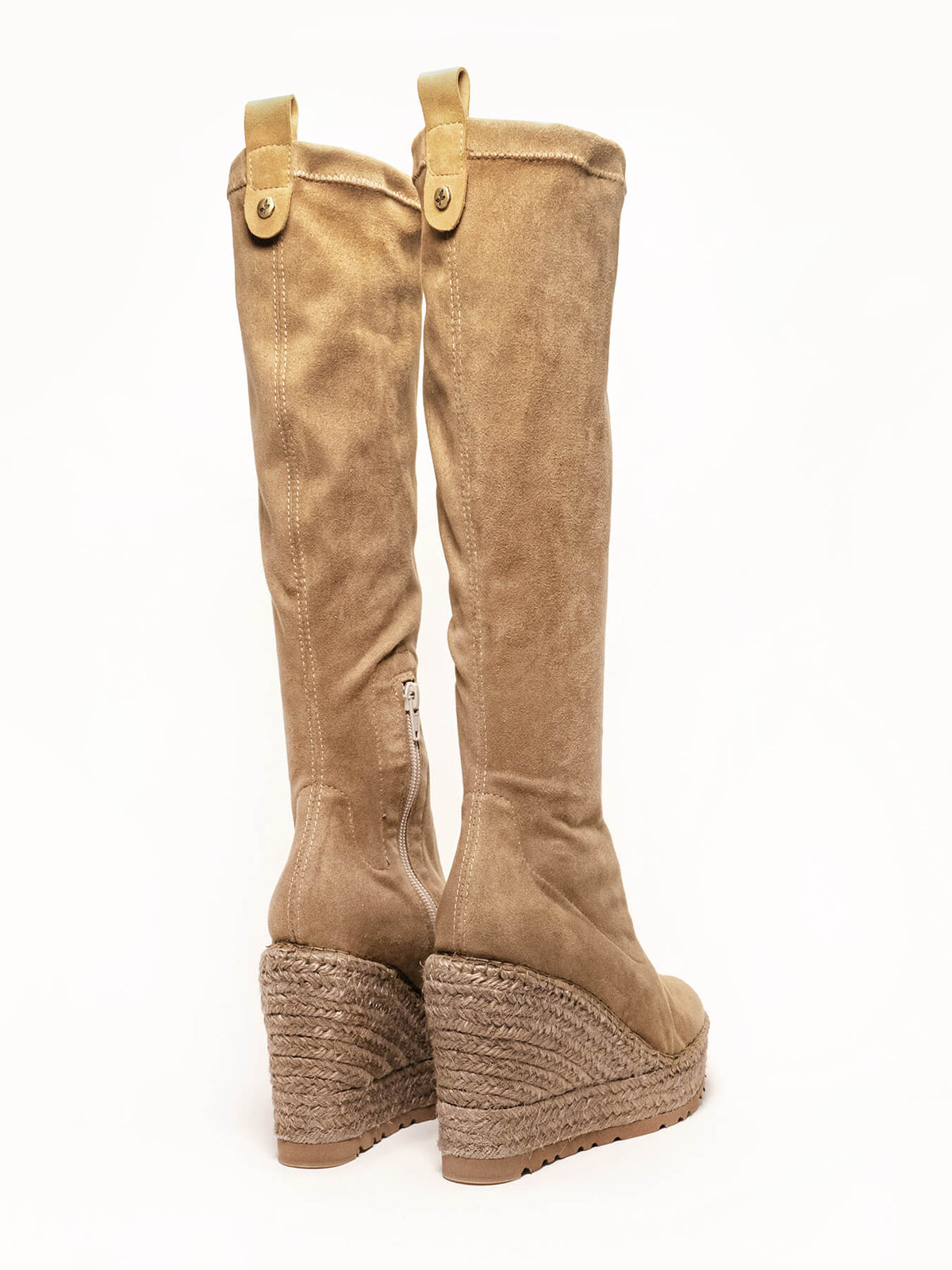 Abeto Cuña 10,5 cm Ante Elástico Taupe