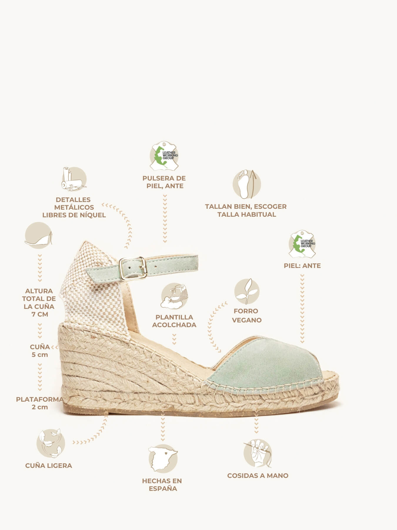 Alelí Compensé Moyen Daim Vert Clair