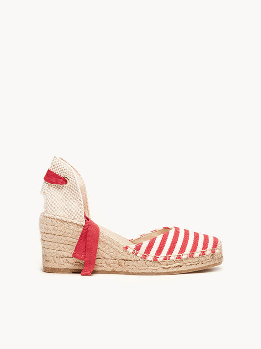 Aloe Mid Wedge Stripes Red