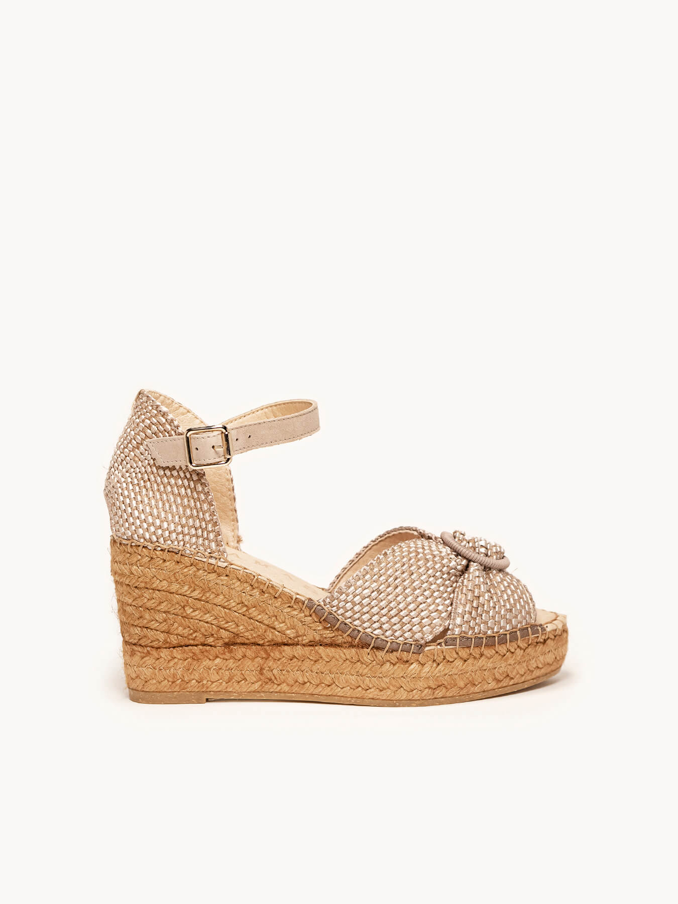 Amapola Cuña Media Plataforma Rayon Taupe