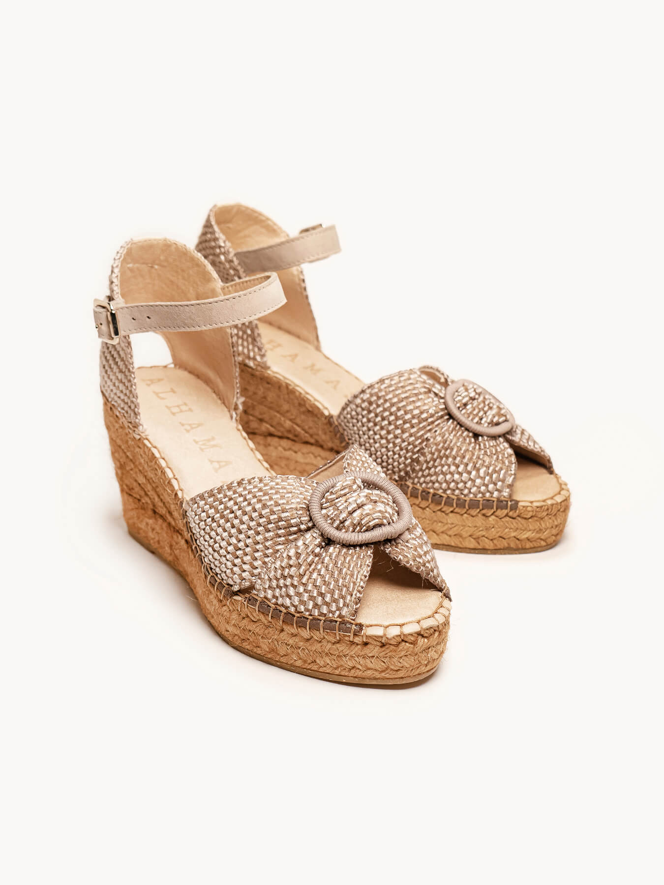 Amapola Cuña Media Plataforma Rayon Taupe