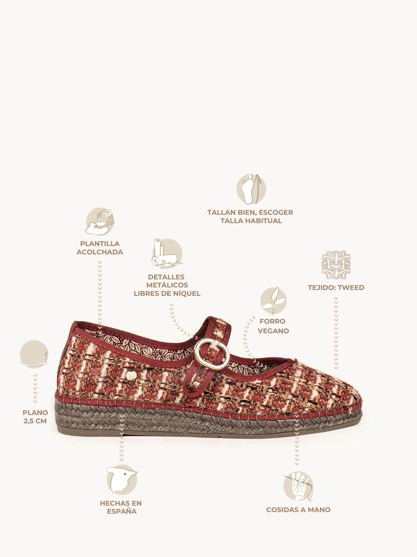 Azucena Tweed Granate