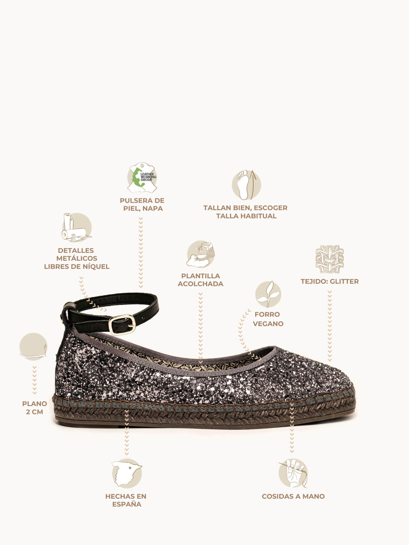 Begonia Glitter Gris Oscuro