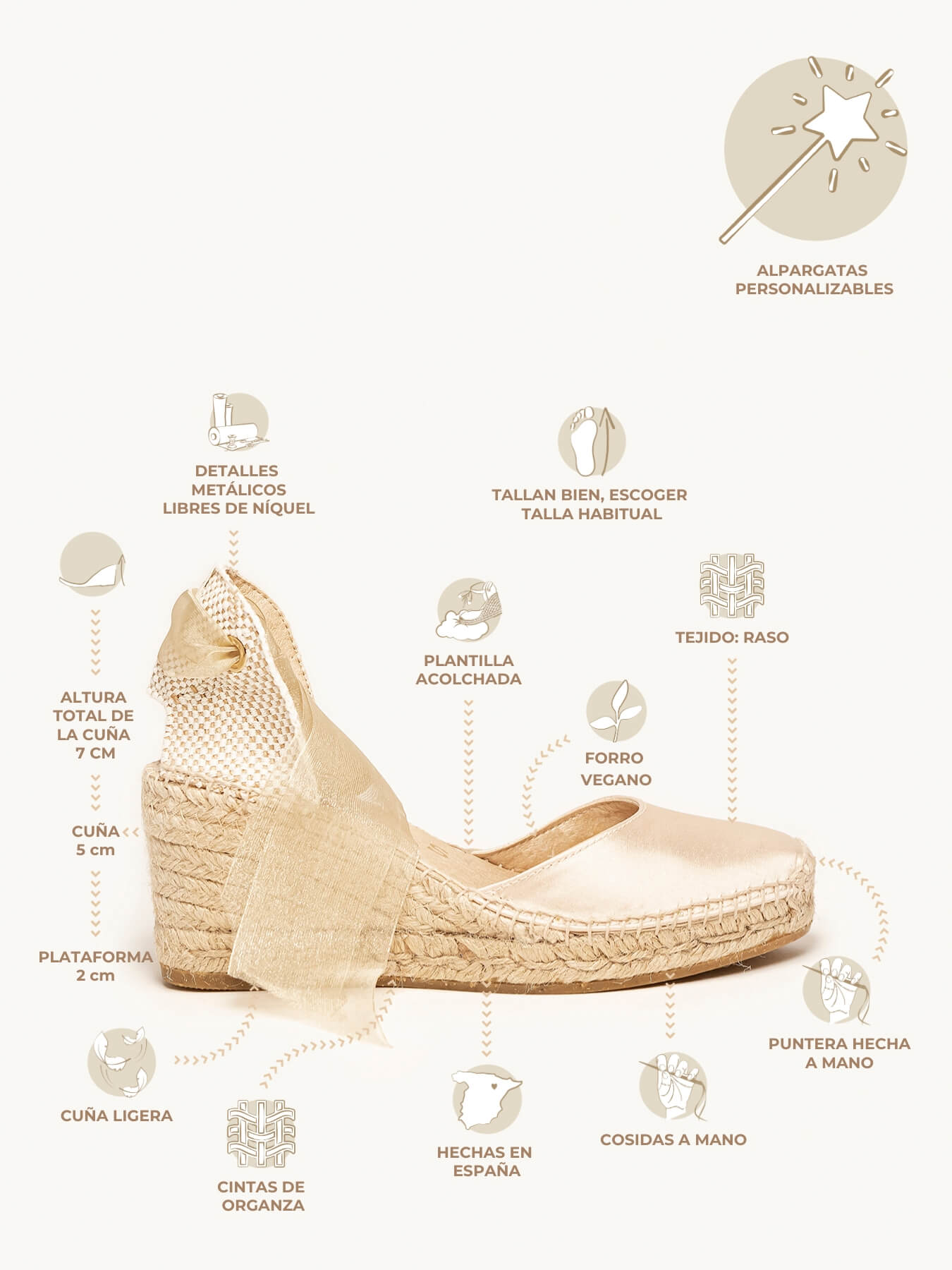 Cala Cuña Media Raso Crudo