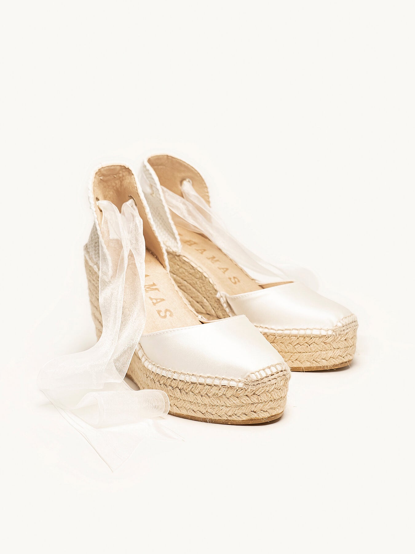 Cala Compensée Haute Satin Blanc