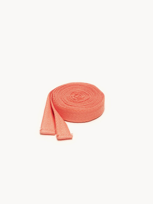 Coral Orange Herringbone Ribbon