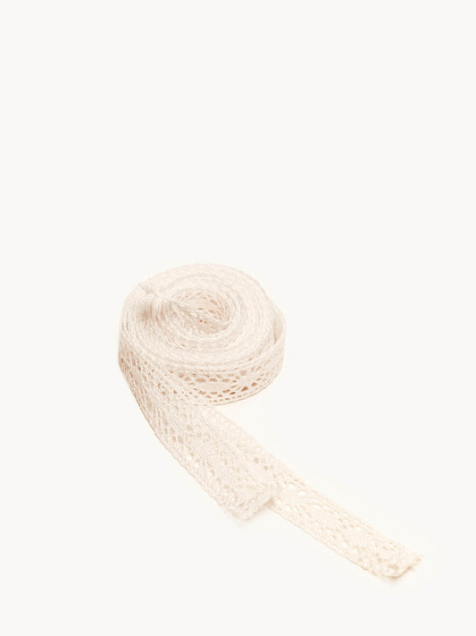 Crochet Ribbon S White