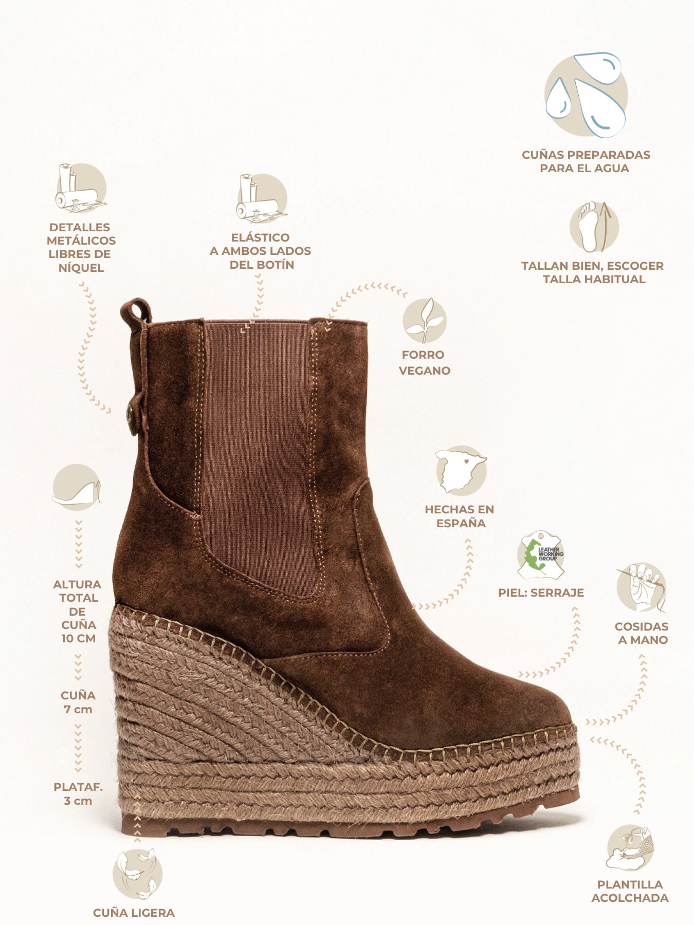 Ciprés Cuña Alta Marrón