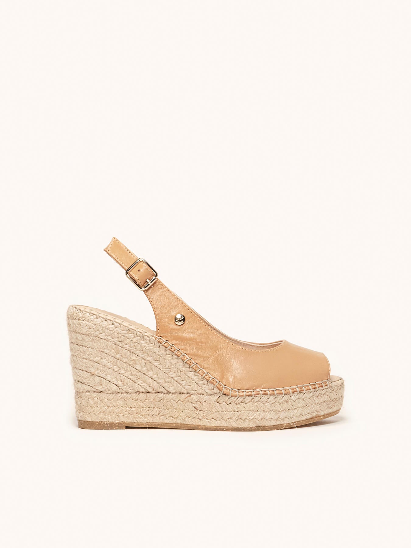 Clavel High Wedge Light Brown Napa