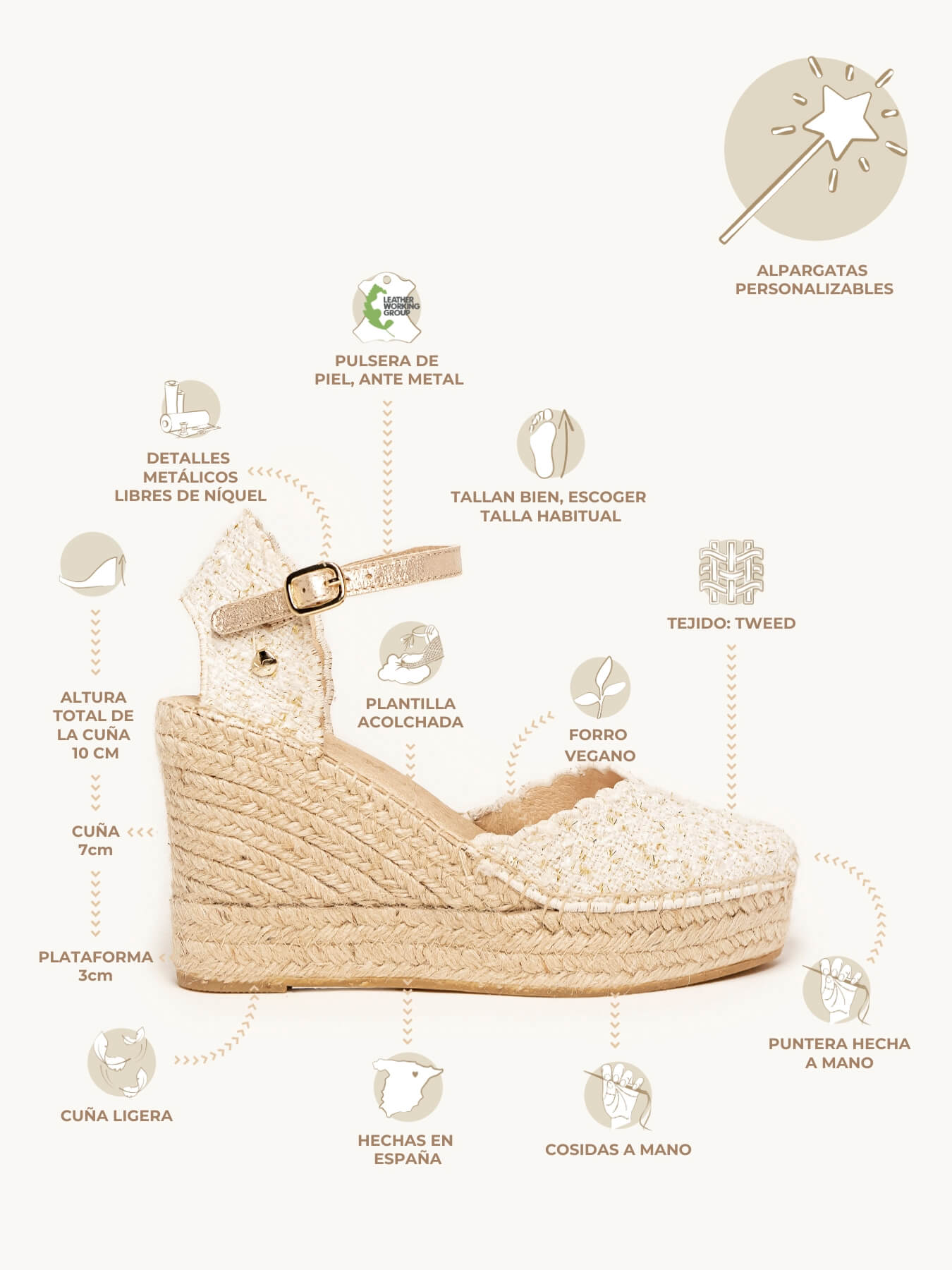 Jara Cuña Alta Lino Tweed Blanco