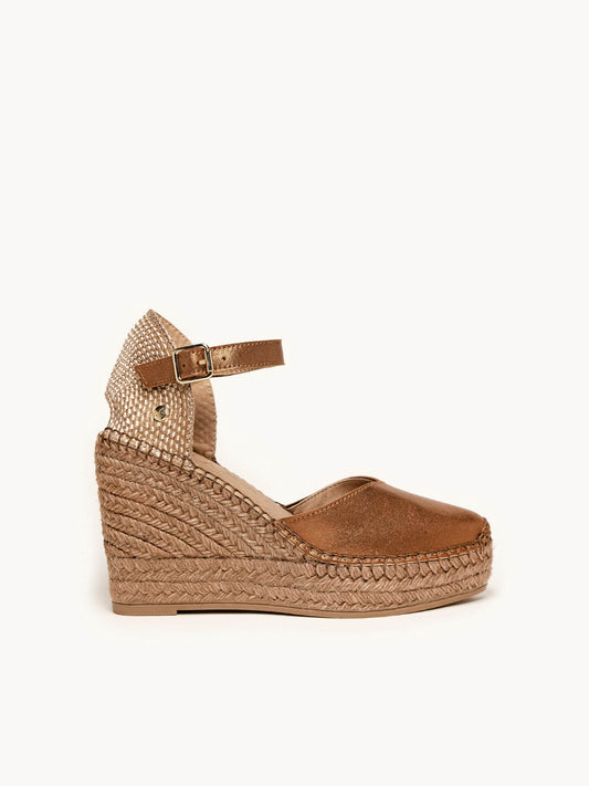 Jara Cuña 10 cm Ante Metal Taupe