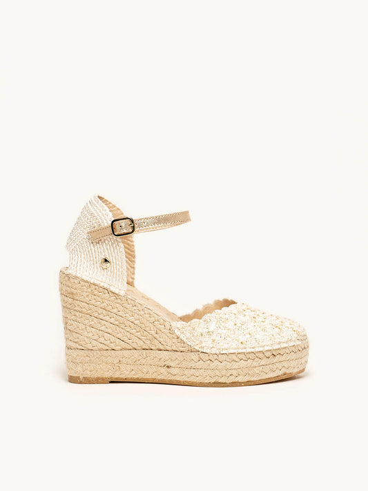 Jara Cuña 10 cm Tweed Blanco