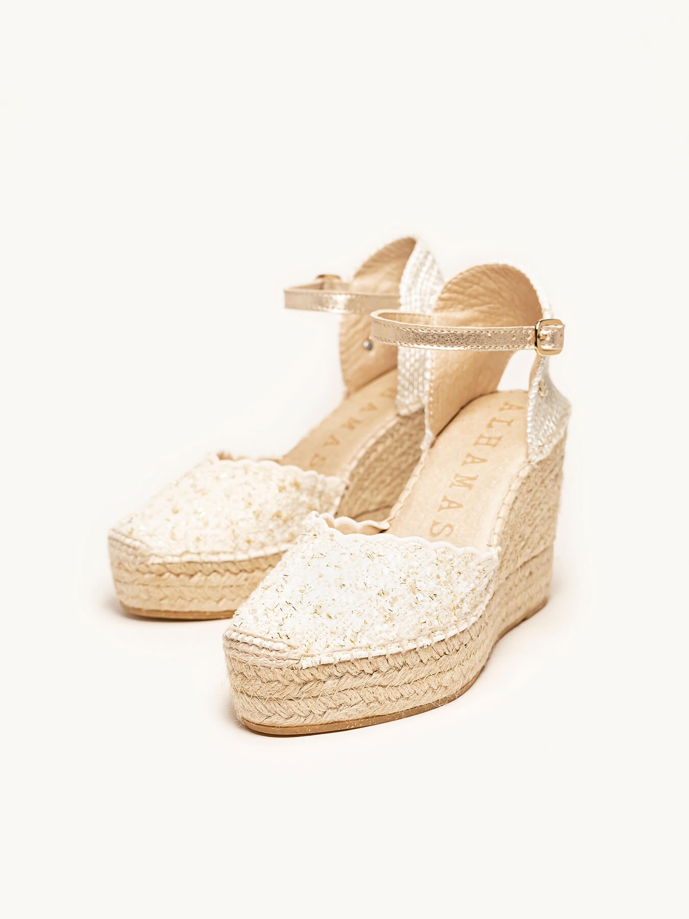 Jara Cuña 10 cm Tweed Blanco