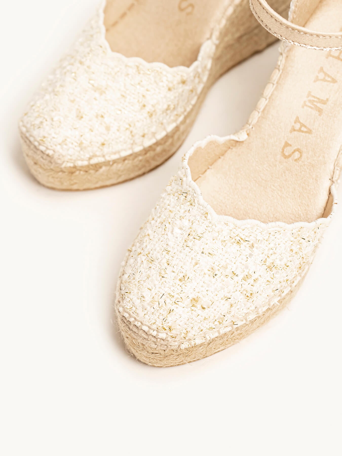 Jara Cuña 10 cm Tweed Blanco
