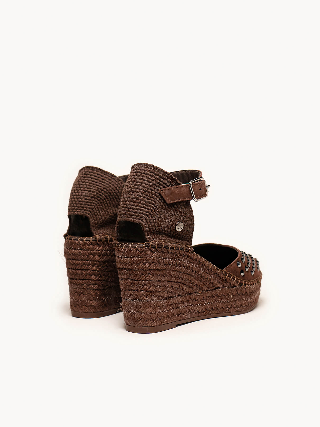 Jara Cuña 8 cm Ante Marrón Oscuro