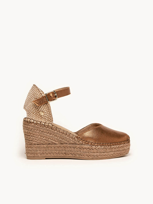 Jara Cuña 8 cm Ante Metal Taupe