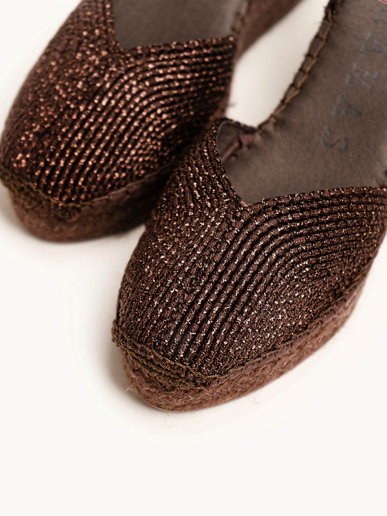 Jara Cuña 8 cm Trenzado Marrón Oscuro