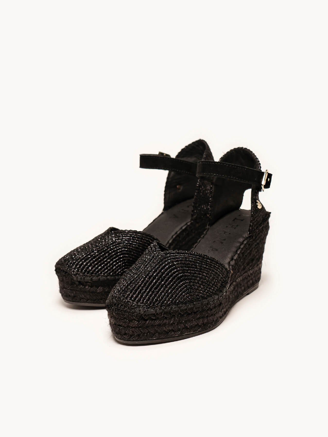 Jara Cuña 8 cm Trenzado Negro