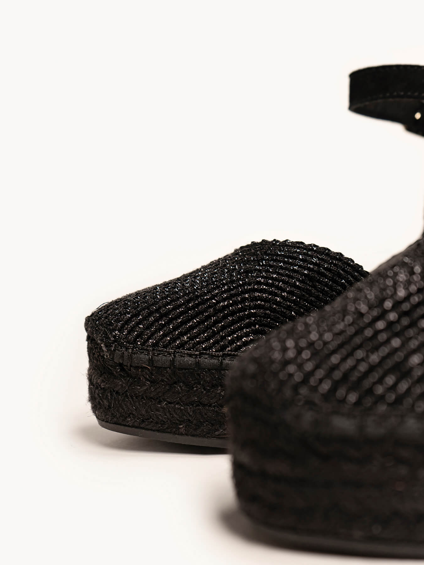 Jara Cuña 8 cm Trenzado Negro