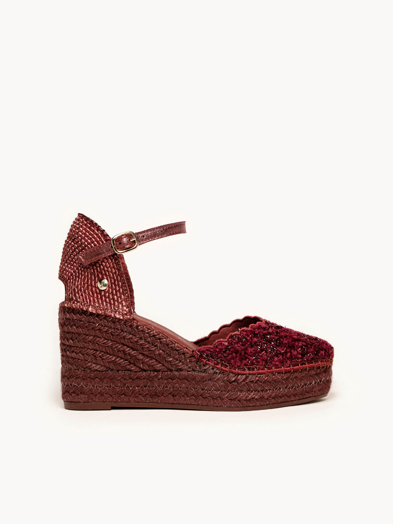 Jara Cuña 8 cm Tweed Granate
