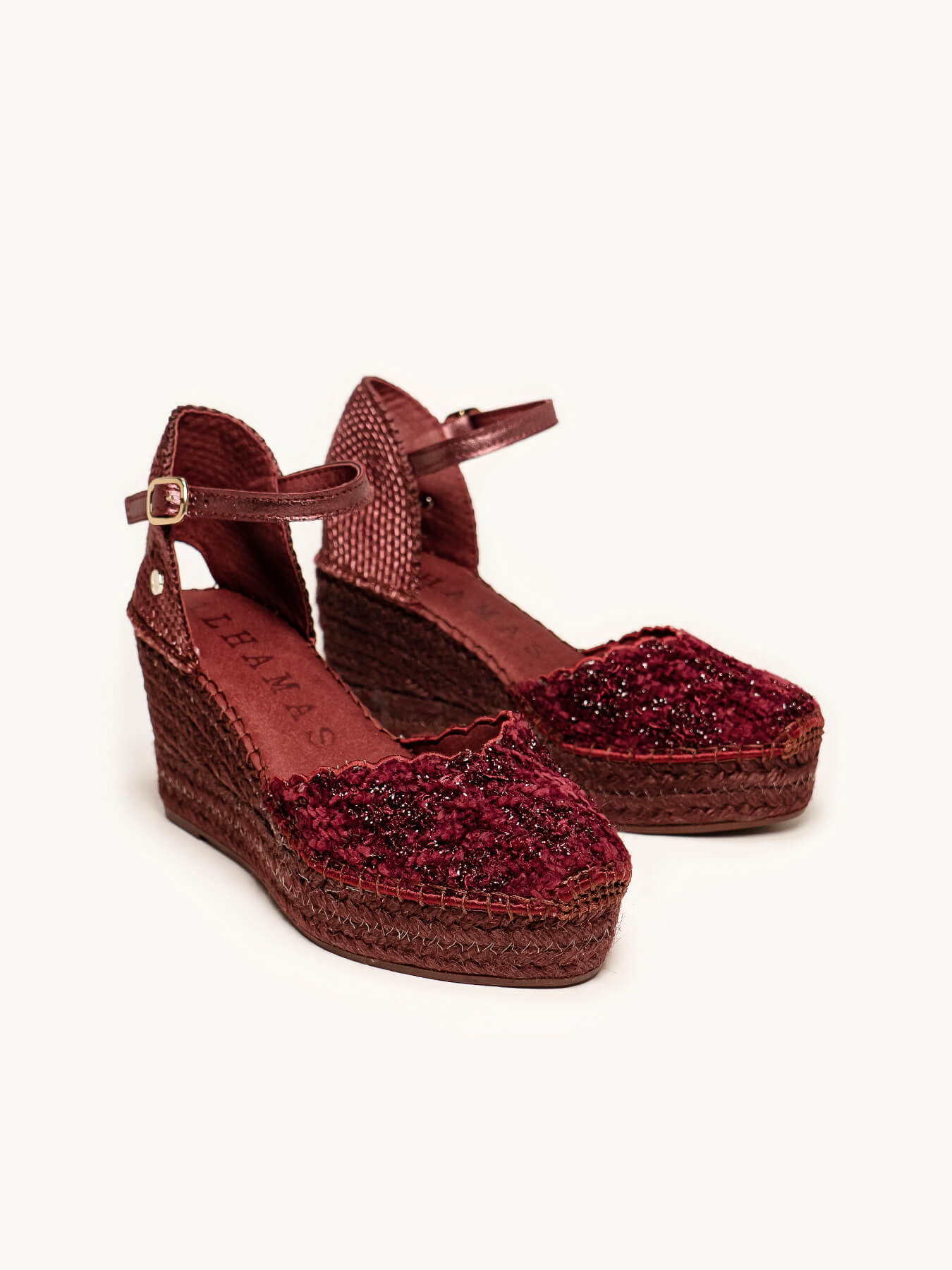 Jara Cuña 8 cm Tweed Granate