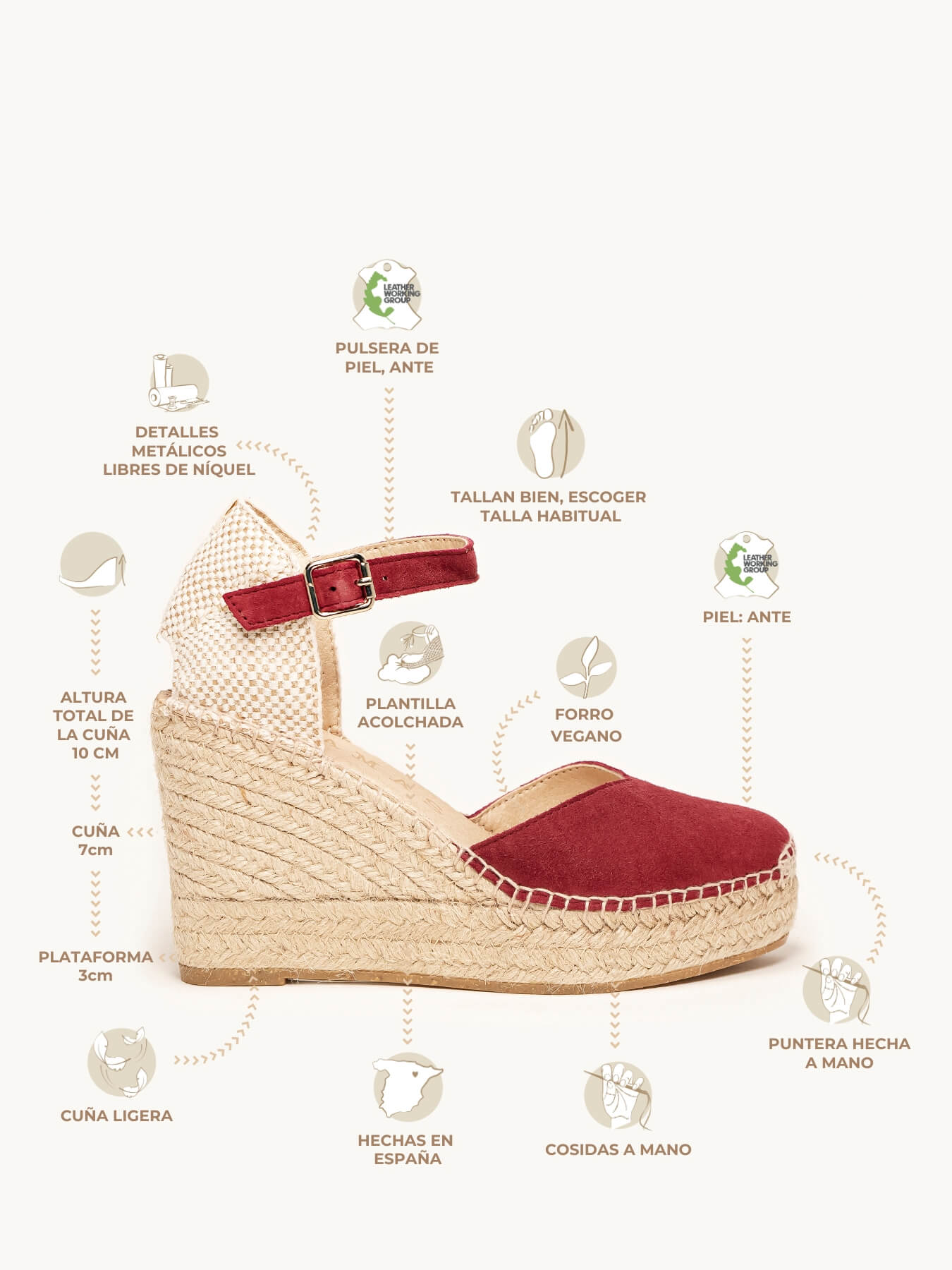 Jara Cuña Alta Ante Granate Claro