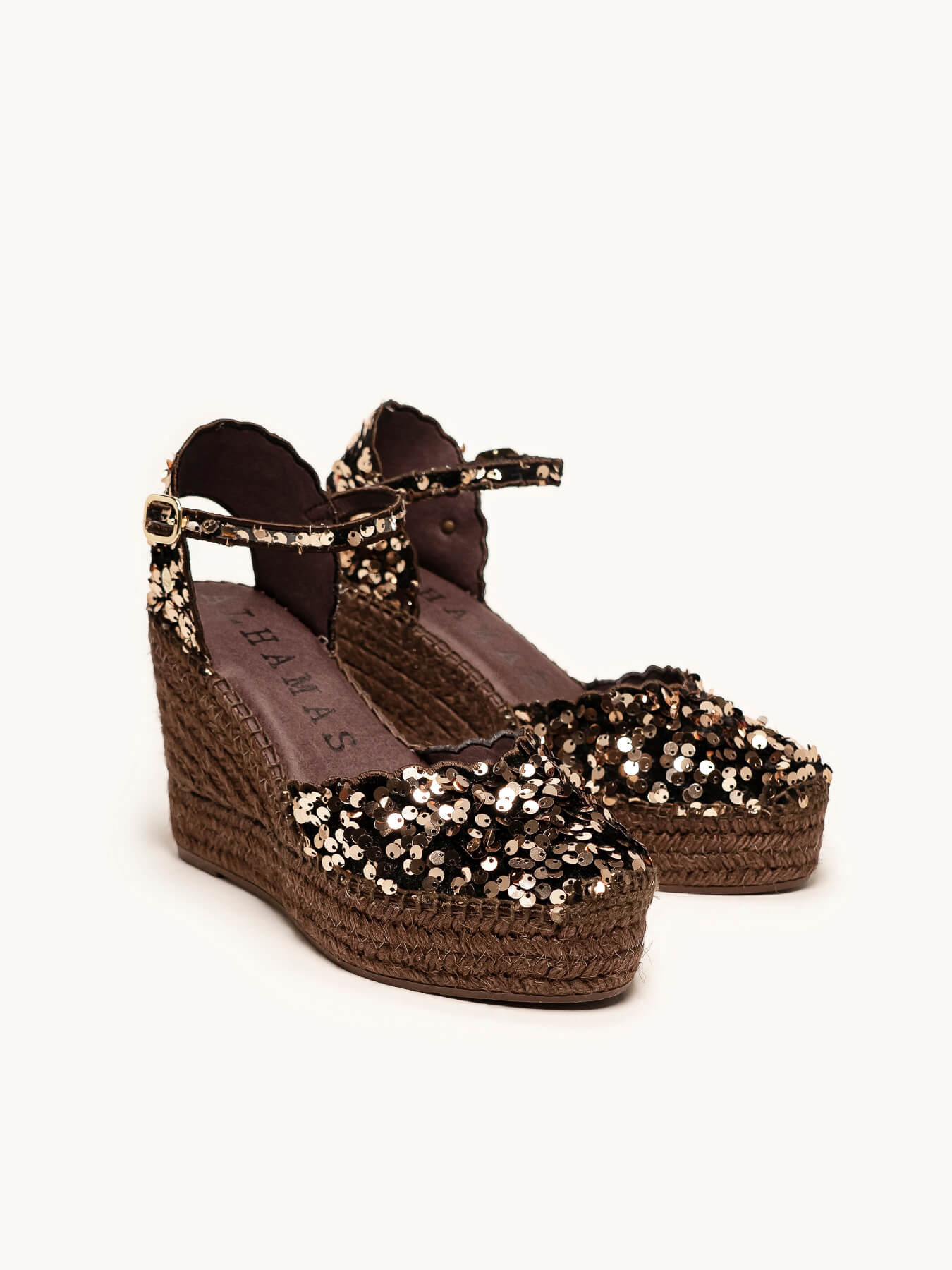 Jara Cuña Alta Lentejuelas Marrón