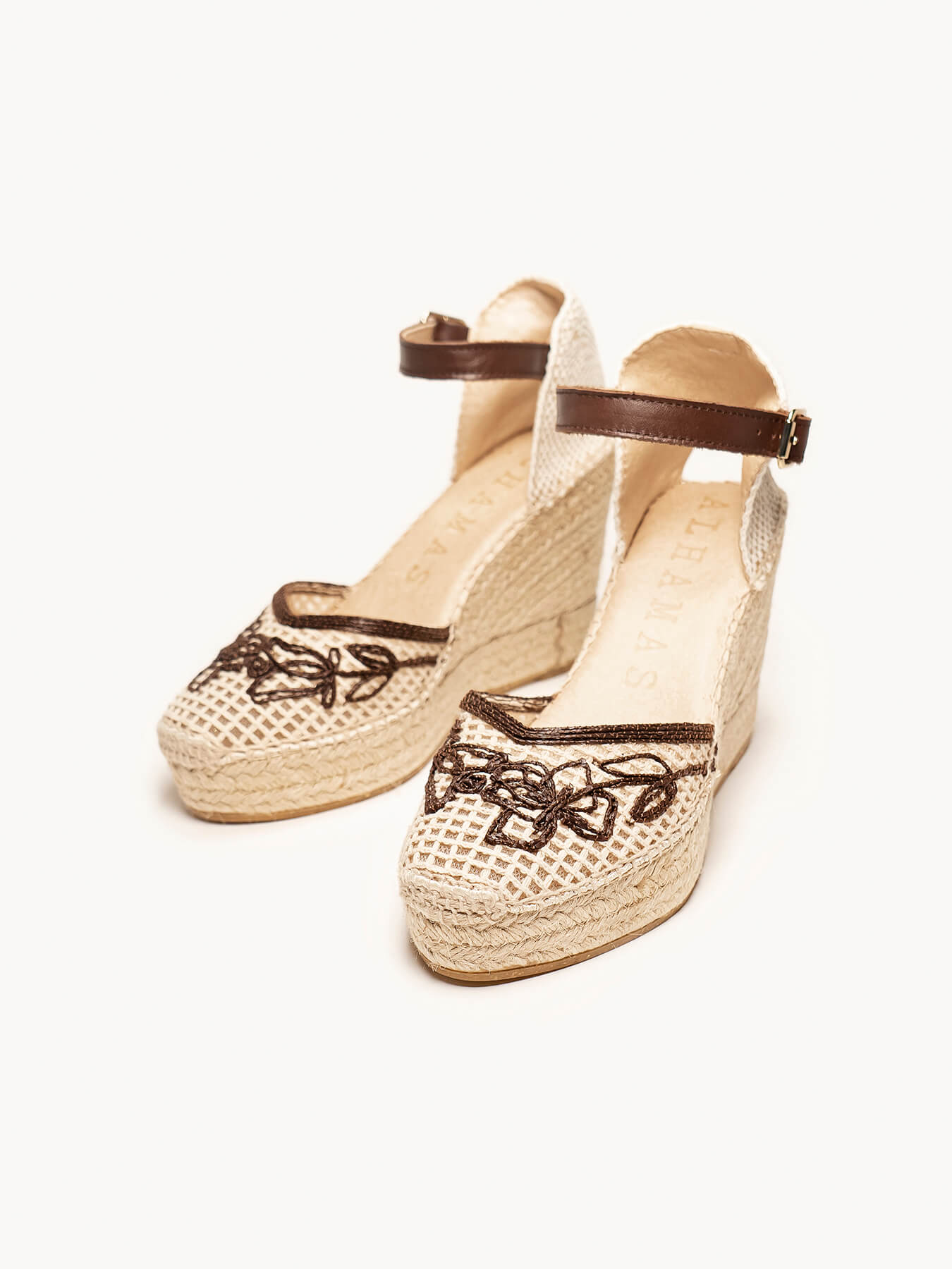 Jara Cuña 10 cm Bordado Marrón