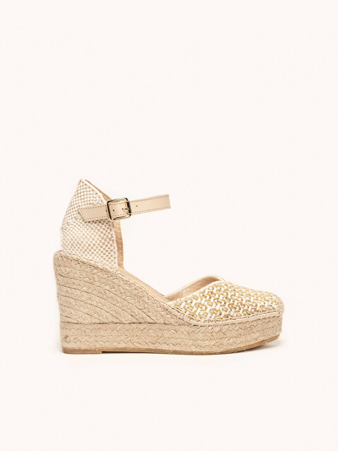 Jara High Wedge Tressé Sable