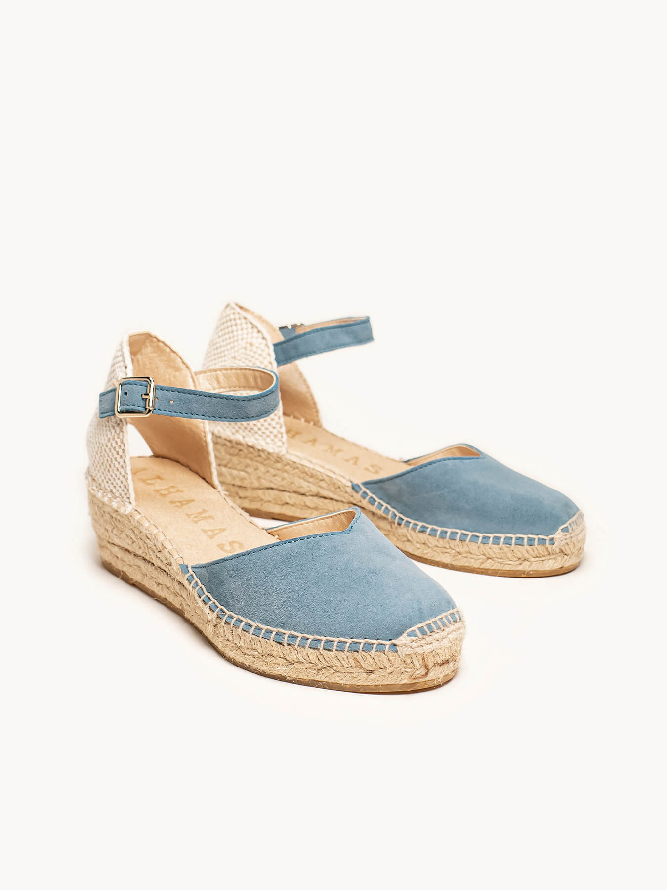 Jara Cuña Baja Ante Azul Jeans