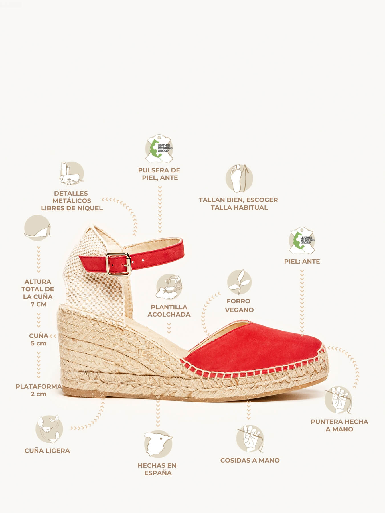 Jara Cunha 7 cm Camurça Vermelho