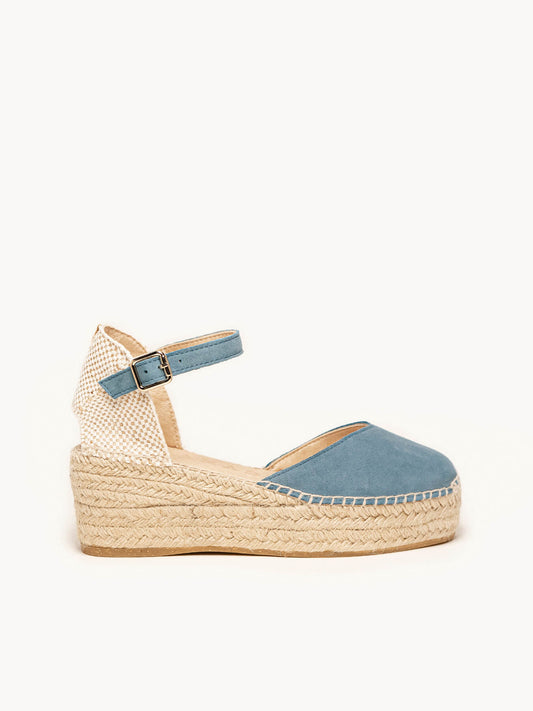 Jara Plataforma Ante Azul Jeans