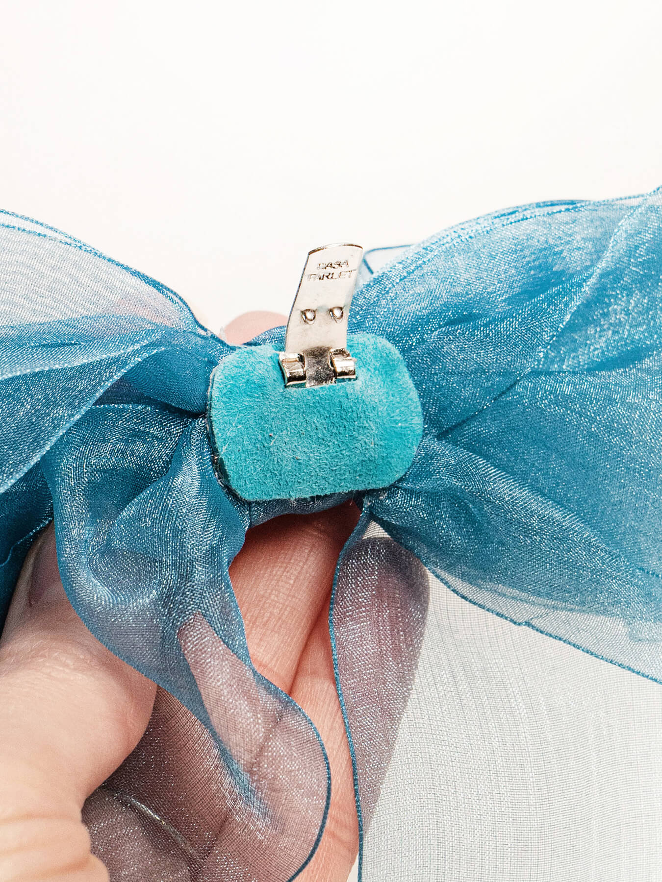 Turquoise Blue Organza Bow
