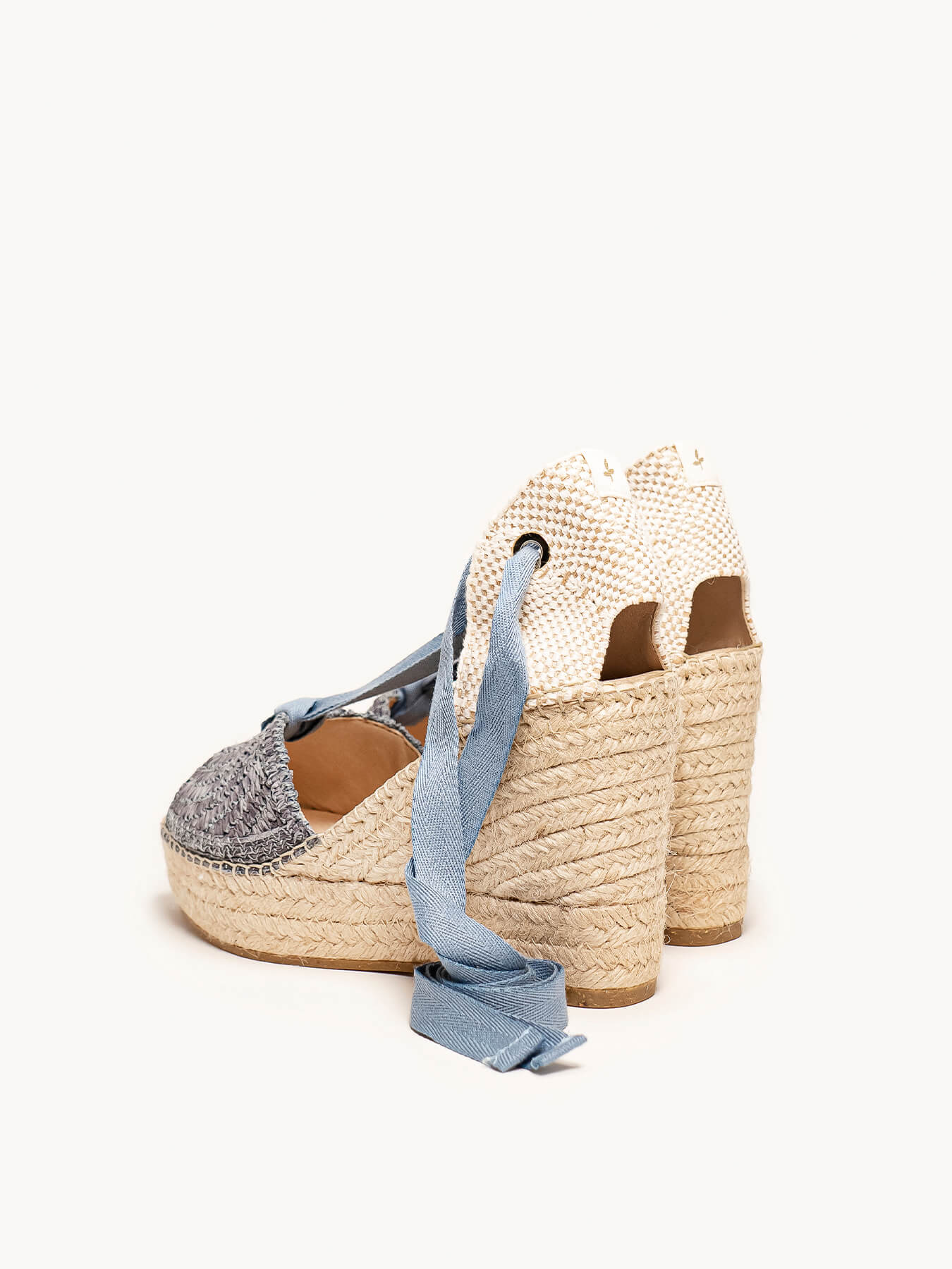 Lirio 10 cm Wedge Raffia Denim Blue