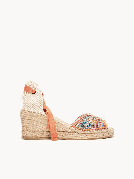 Lirio Mid Wedge Raffia Orange