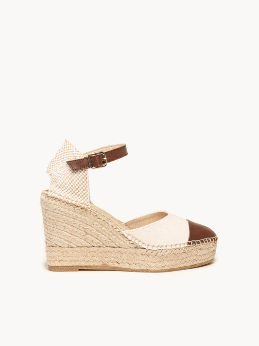 Marga High Wedge Napa Nappa Linen Brown