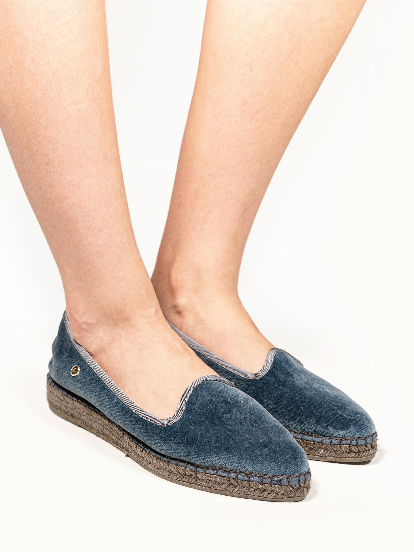 Narciso  Wedge Velvet Blue Jeans