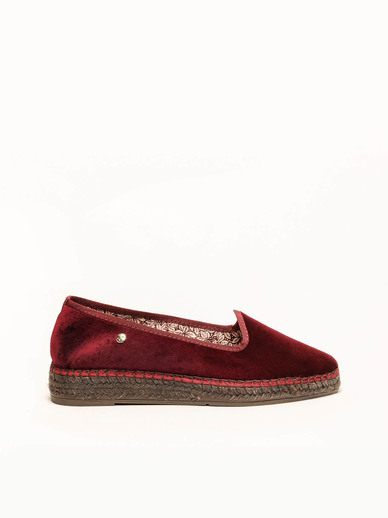 Narciso Maroon Velvet Wedge