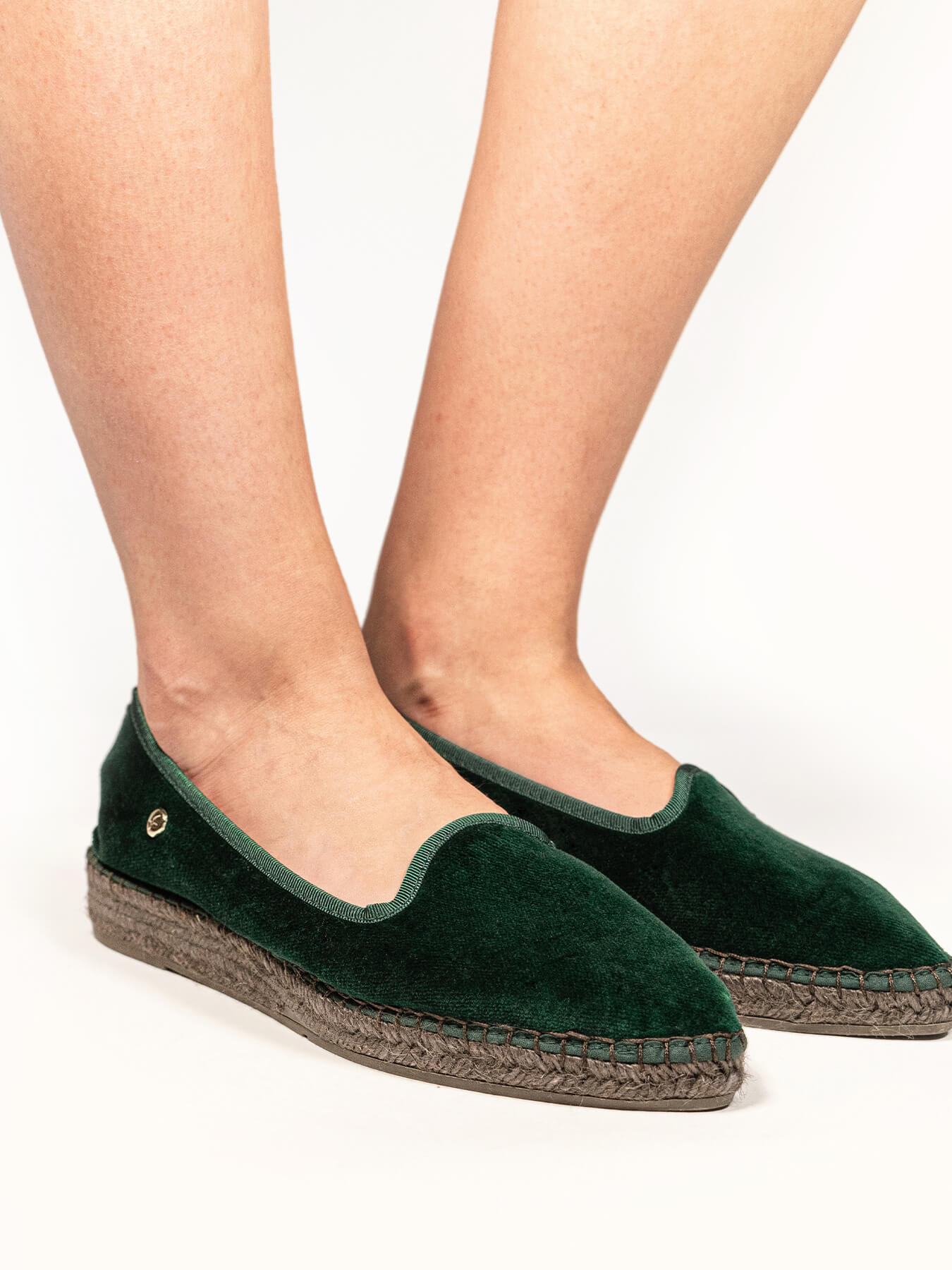 Narciso Wedge Dark Green Velvet