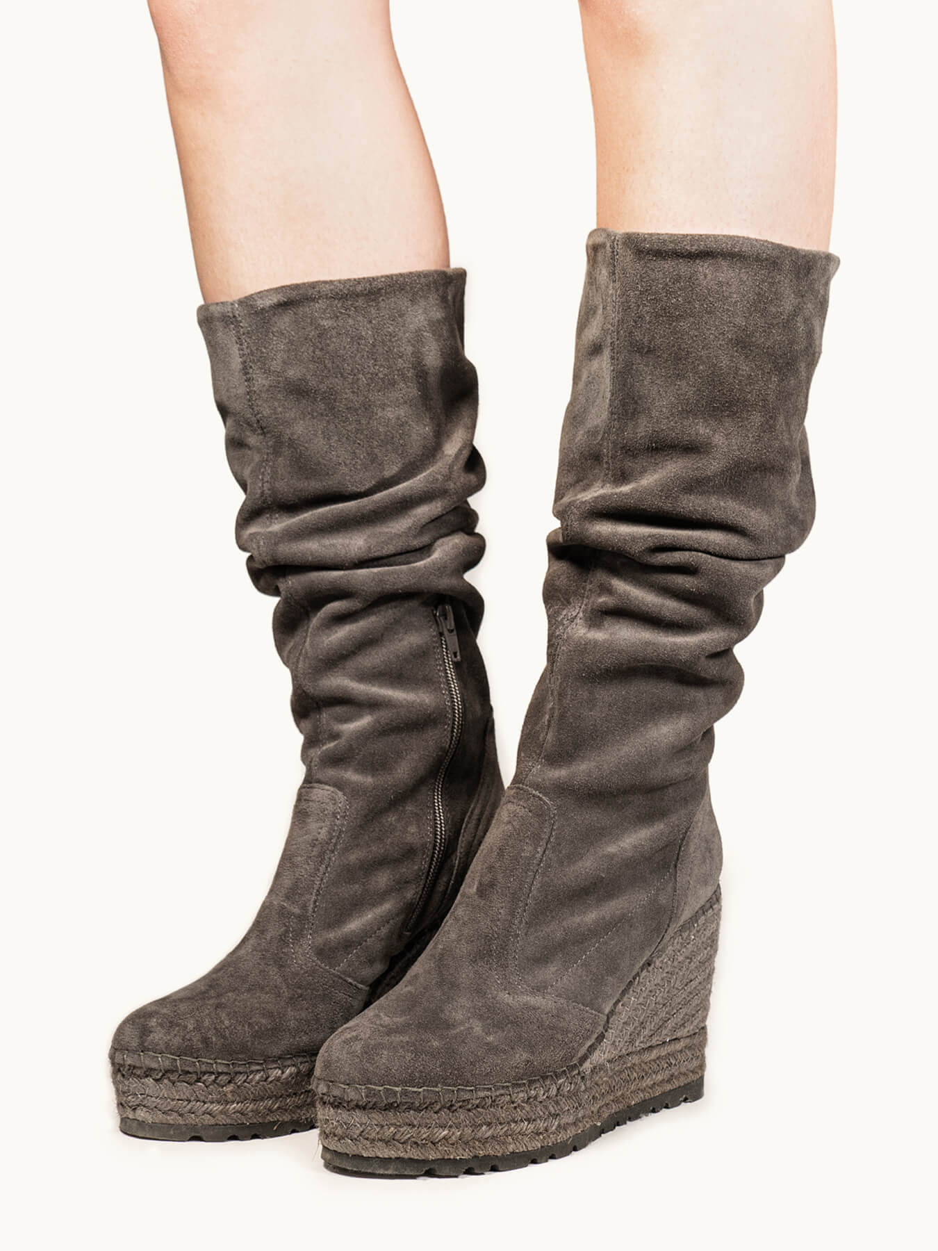 Olivo Zipper High Wedge Dark Gray