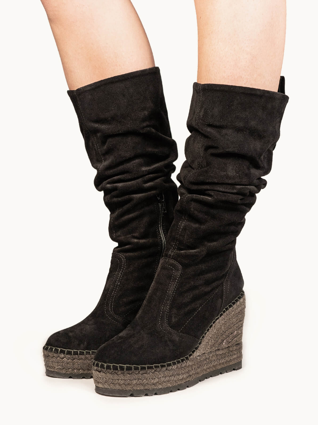 Olivo Zipper High Wedge Black