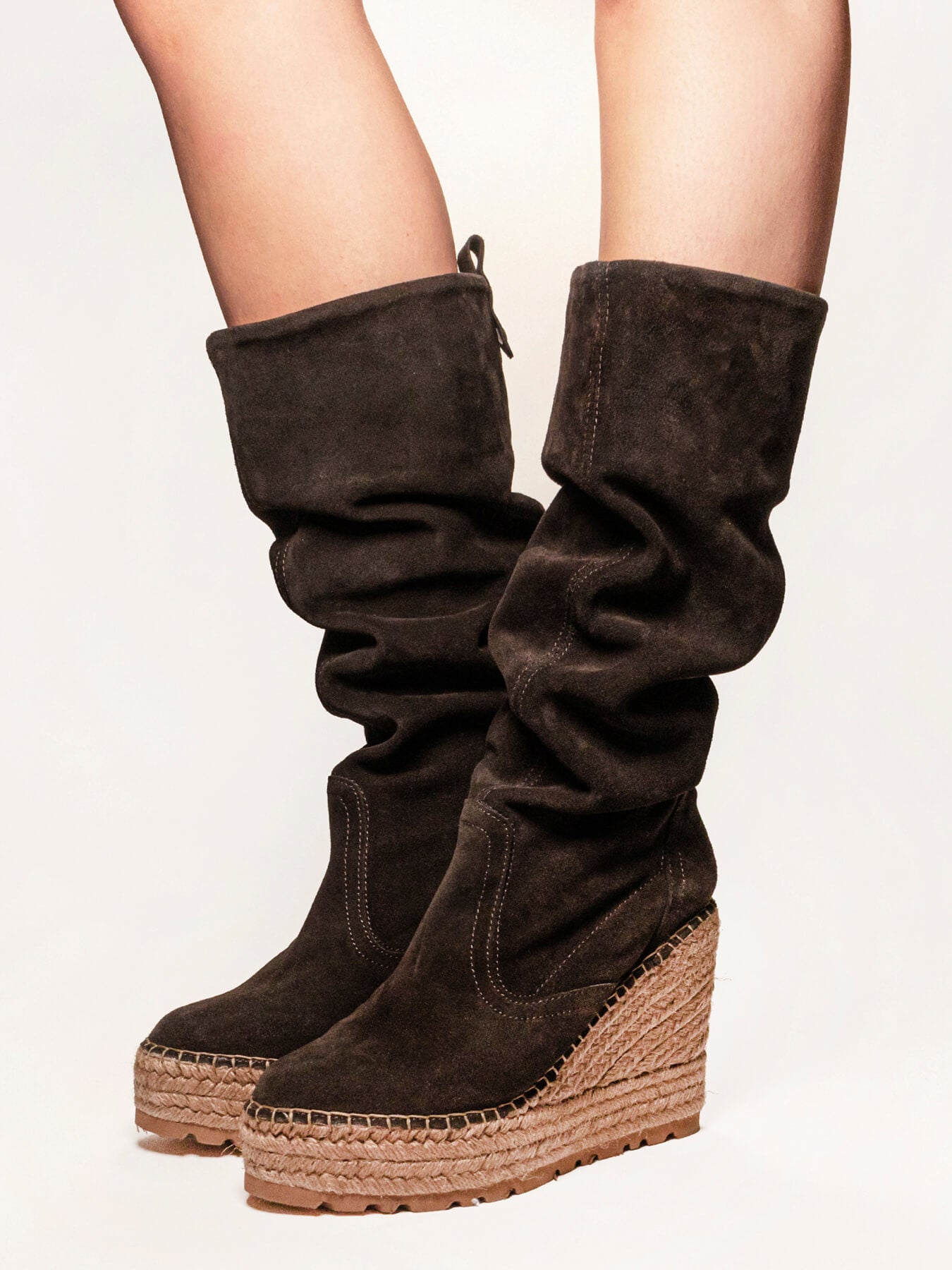 Olive Wedge High Dark Brown