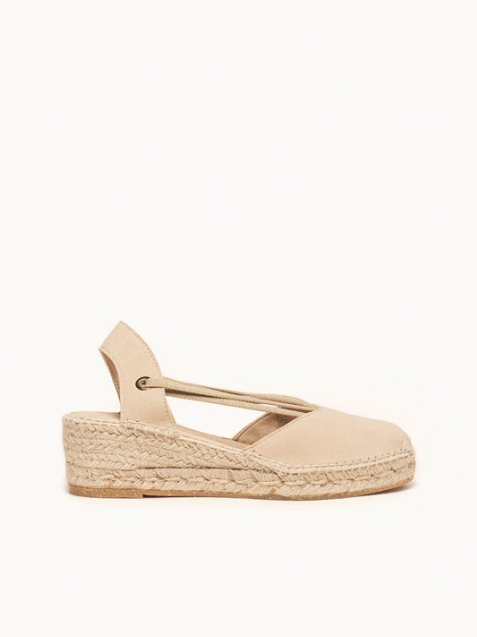 Petunia Low Wedge Sand Suede