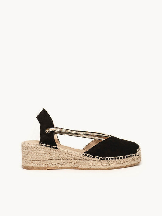 Petunia Low Wedge Suede Black