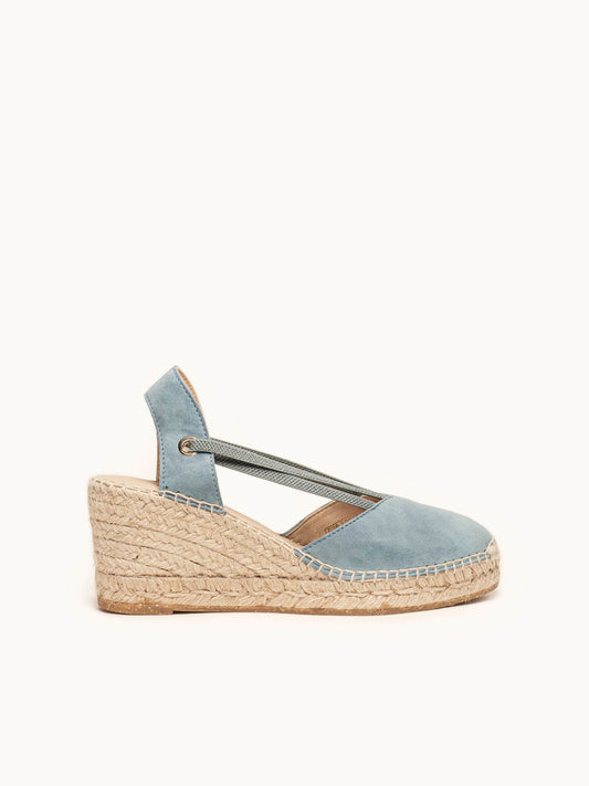 Petunia Mid Wedge Suede Blue Jeans