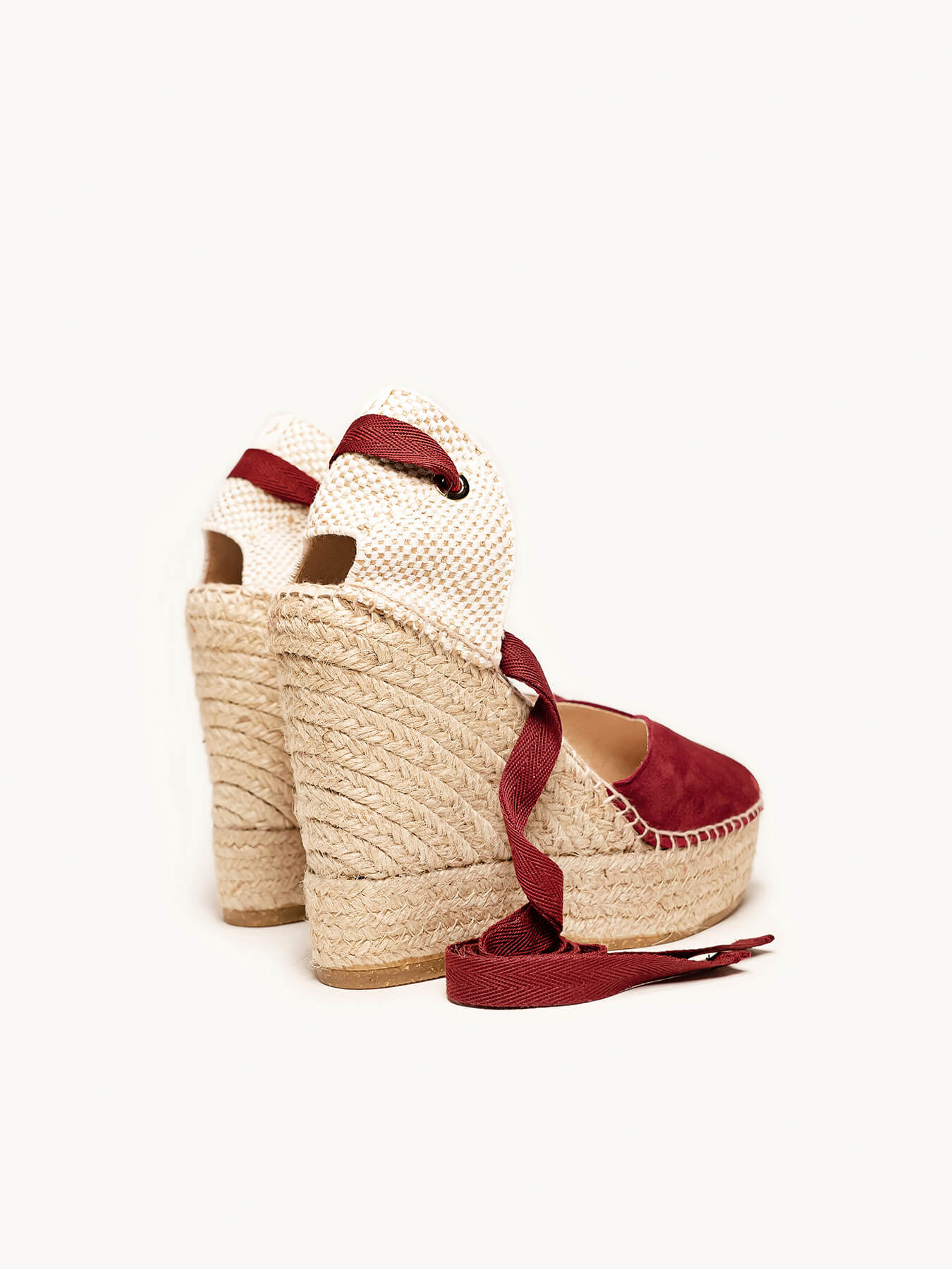 Romero Cuña Alta 12cm Ante Granate Claro