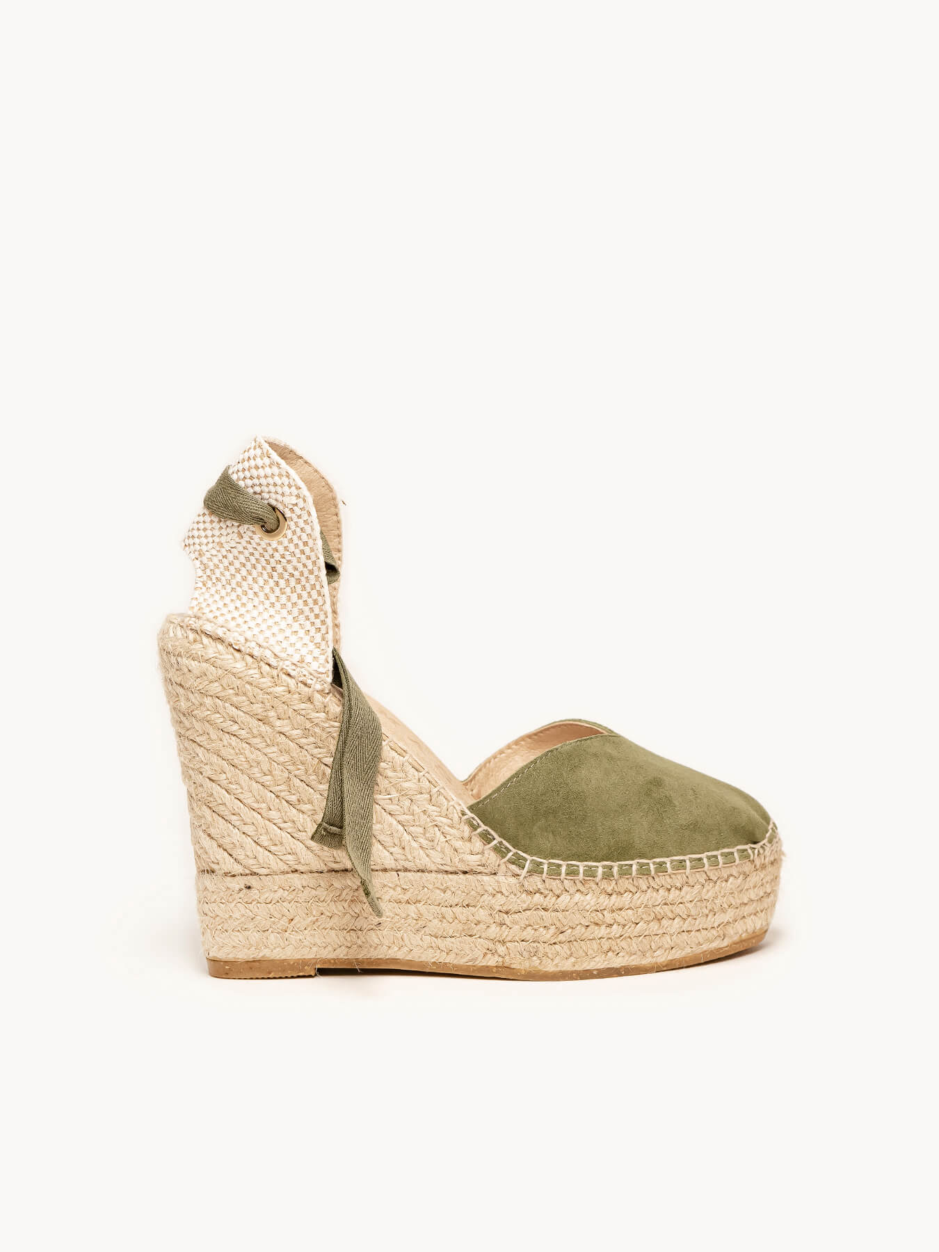 Romero Cuña Alta 12cm Ante Verde Kaki